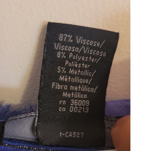 Calvin Klein Jeans Metallic Stripe Fringe Collar Tee Fairycore Y2K Top Medium - Picture 8 of 10